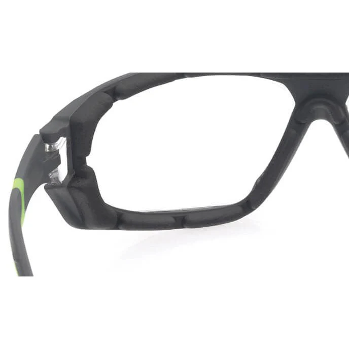 Encon Veratti Primo Foam-Padded Safety Glasses/Goggles Gray/Green Frame Clear Anti-Fog Lens - KTF Painting Interior Exterior